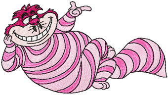 Cheshire Cat machine embroidery design for Janome